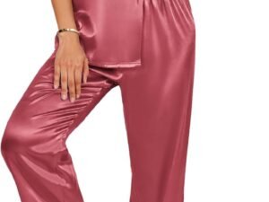 Women's Satin Pajama, Two-Piece Silk Lounge Set