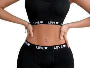 Women Lingerie Set Letter Print Bra and Panty Underwear Sets