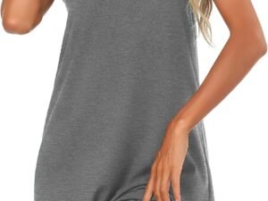 Women's Pure Cotton Sleeveless Pajama Robe V-Neck Nightgown